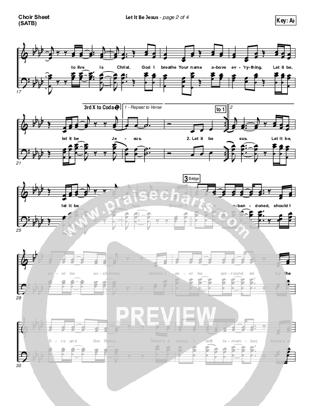 Let It Be Jesus Choir Sheet (SATB) (Christy Nockels / Passion)