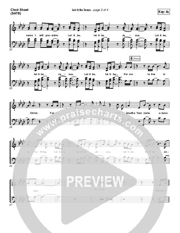 Let It Be Jesus Choir Sheet (SATB) (Christy Nockels / Passion)