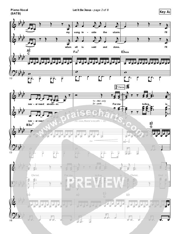 Let It Be Jesus Piano/Vocal (SATB) (Christy Nockels / Passion)