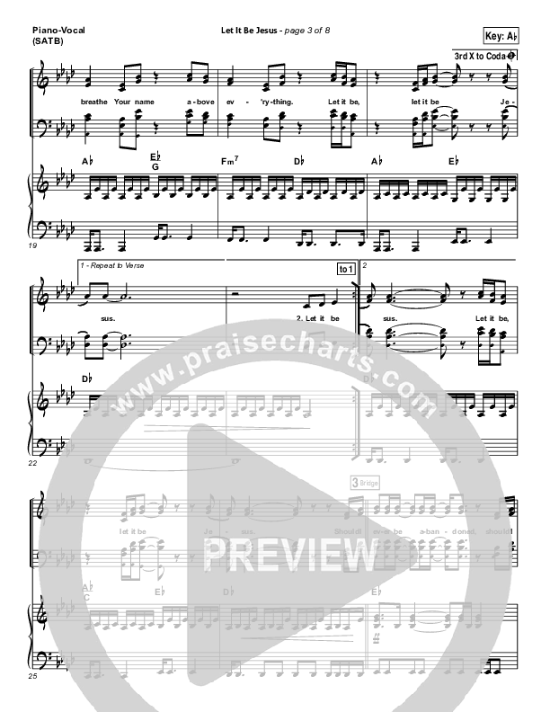 Let It Be Jesus Piano/Vocal (SATB) (Christy Nockels / Passion)