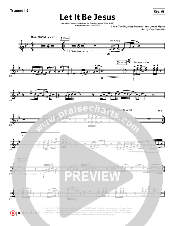 Let It Be Jesus Trumpet 1,2 (Christy Nockels / Passion)