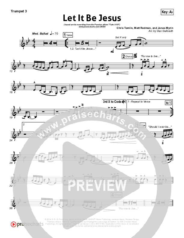 Let It Be Jesus Trumpet 3 (Christy Nockels / Passion)