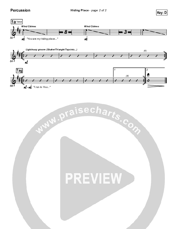 Hiding Place Percussion (Don Moen)