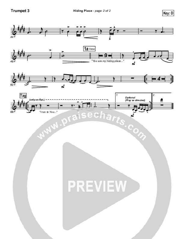 Hiding Place Trumpet 3 (Don Moen)