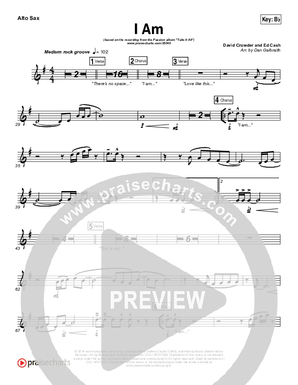 I Am Alto Sax (David Crowder / Passion)