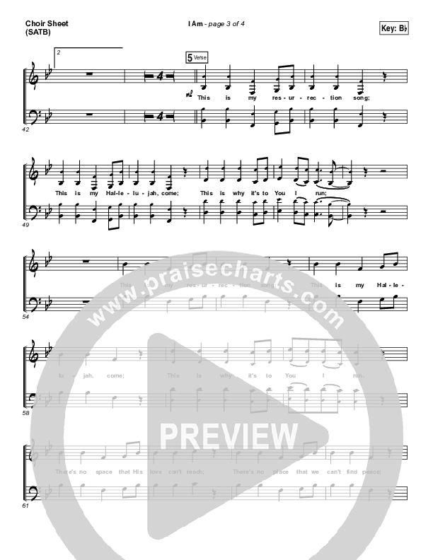 I Am Choir Sheet (SATB) (David Crowder / Passion)