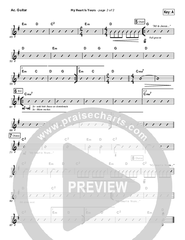 My Heart Is Yours Acoustic Guitar (Kristian Stanfill / Passion)