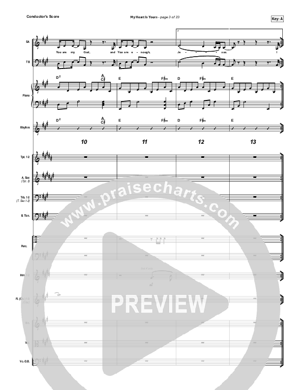My Heart Is Yours Conductor's Score (Kristian Stanfill / Passion)