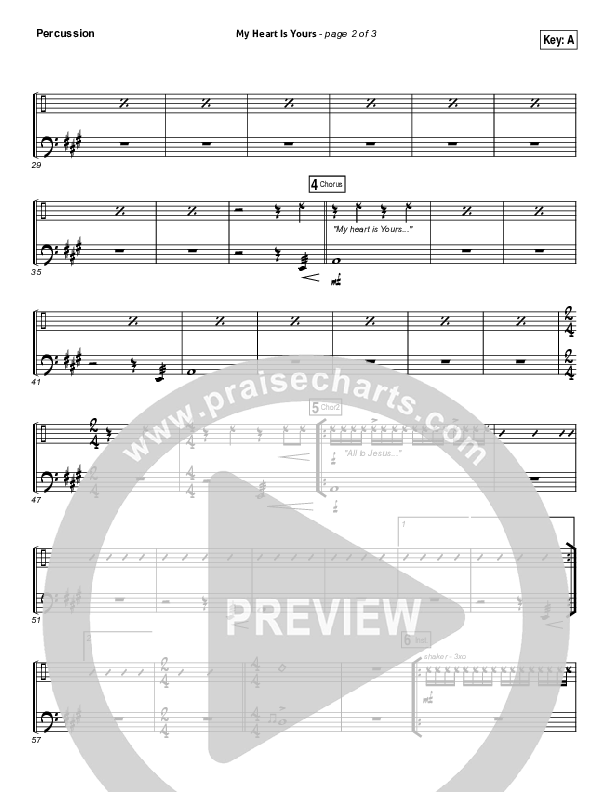 My Heart Is Yours Percussion (Kristian Stanfill / Passion)