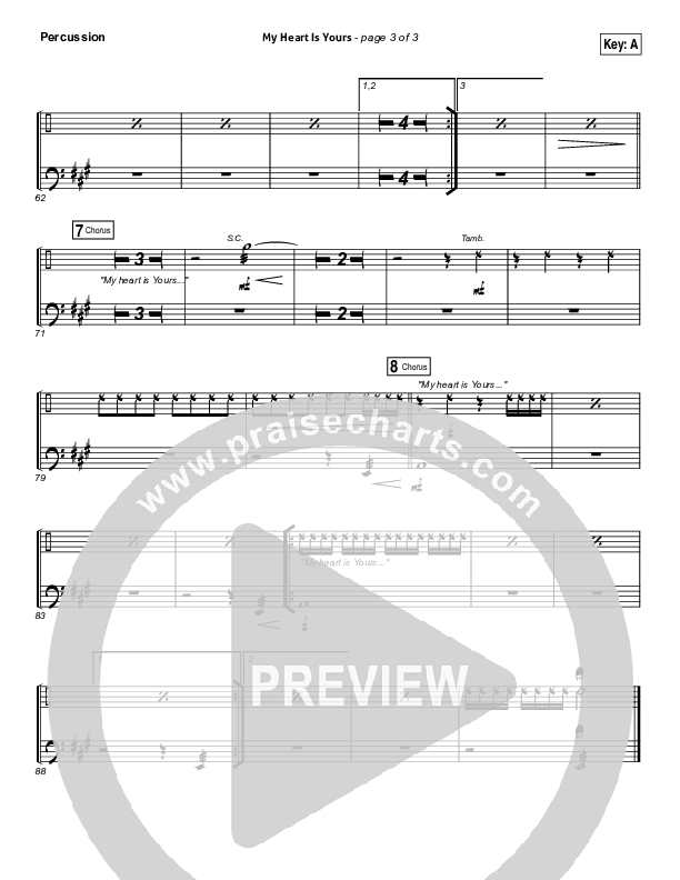 My Heart Is Yours Percussion (Kristian Stanfill / Passion)