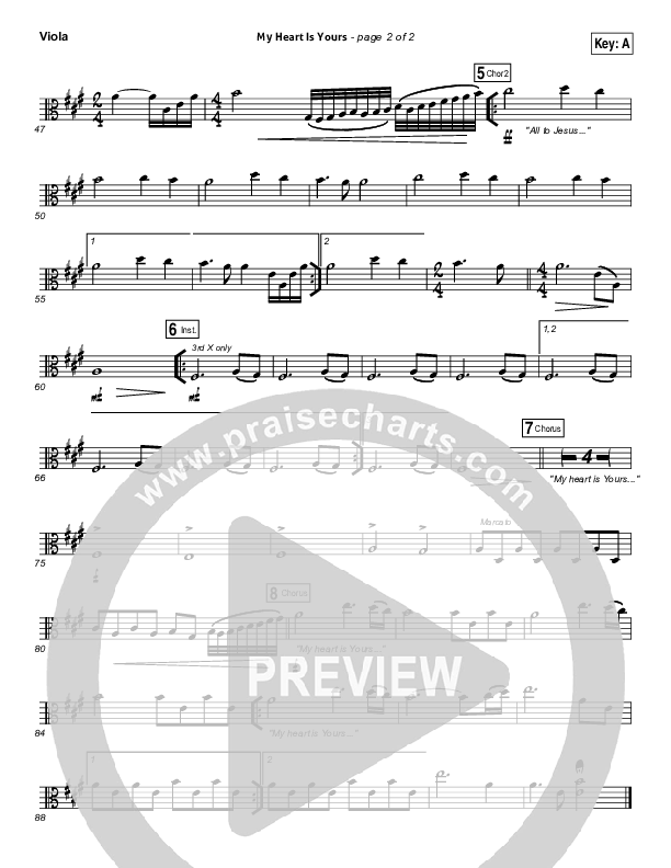 My Heart Is Yours Viola (Kristian Stanfill / Passion)