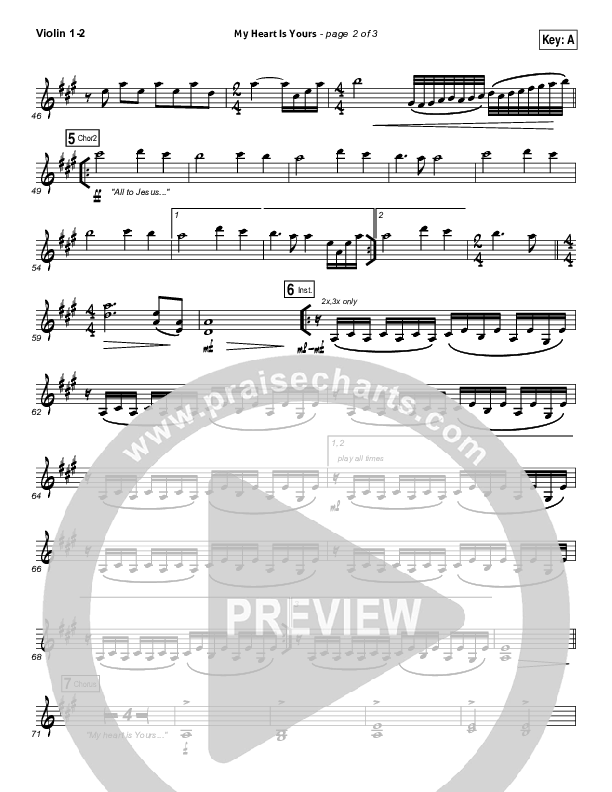 My Heart Is Yours Violin 1/2 (Kristian Stanfill / Passion)