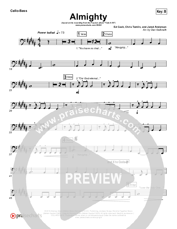 Almighty Cello/Bass (Chris Tomlin / Passion)