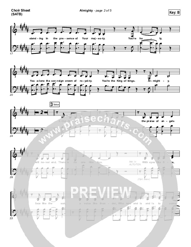 Almighty Choir Sheet (SATB) (Chris Tomlin / Passion)