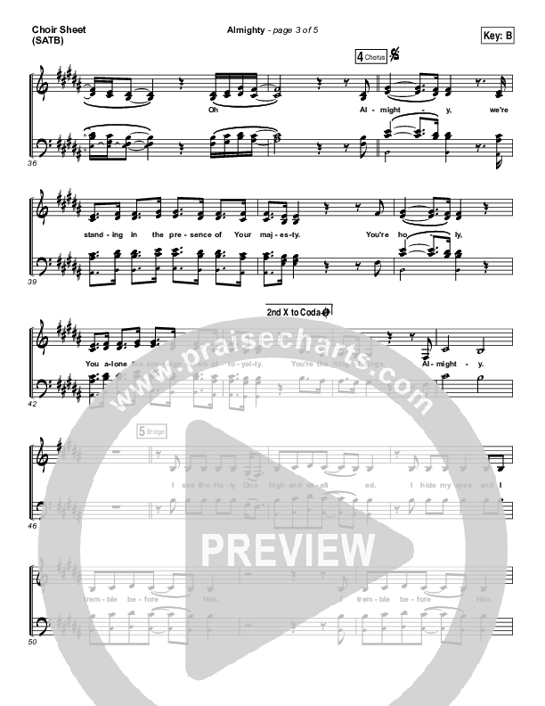 Almighty Choir Sheet (SATB) (Chris Tomlin / Passion)