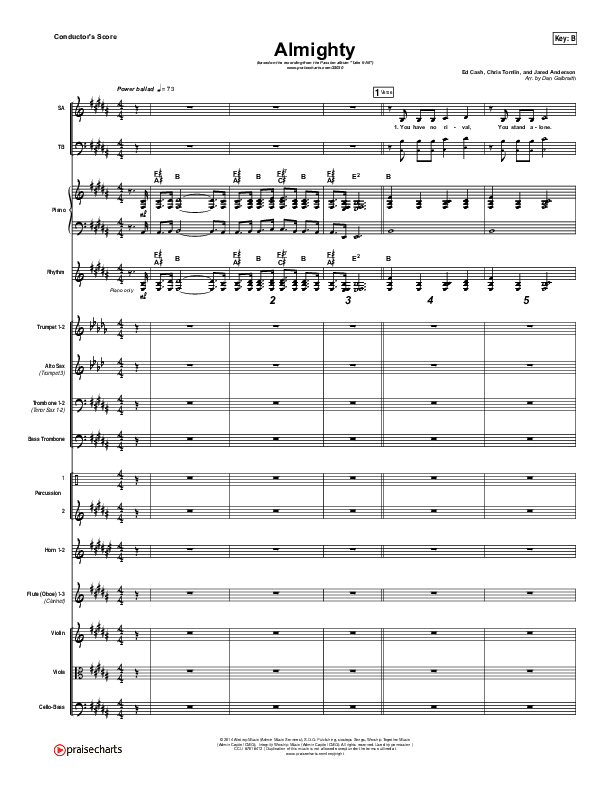Almighty Conductor's Score (Chris Tomlin / Passion)