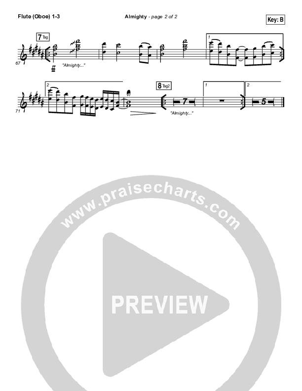Almighty Flute/Oboe 1/2/3 (Chris Tomlin / Passion)