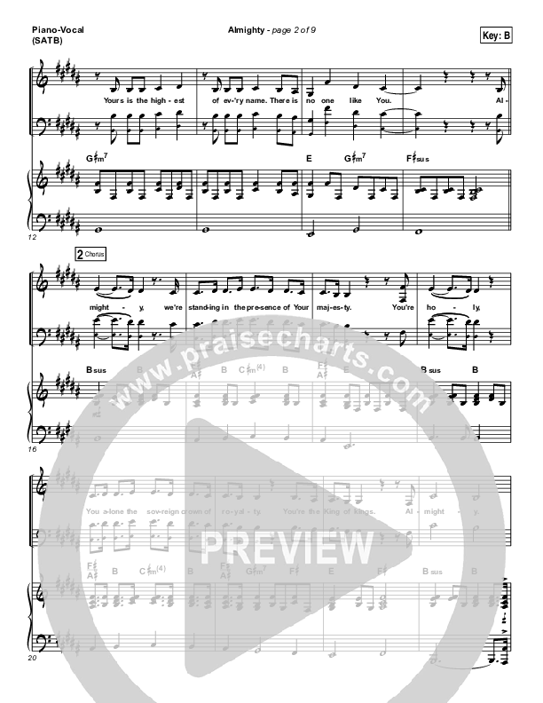 Almighty Piano/Vocal (SATB) (Chris Tomlin / Passion)