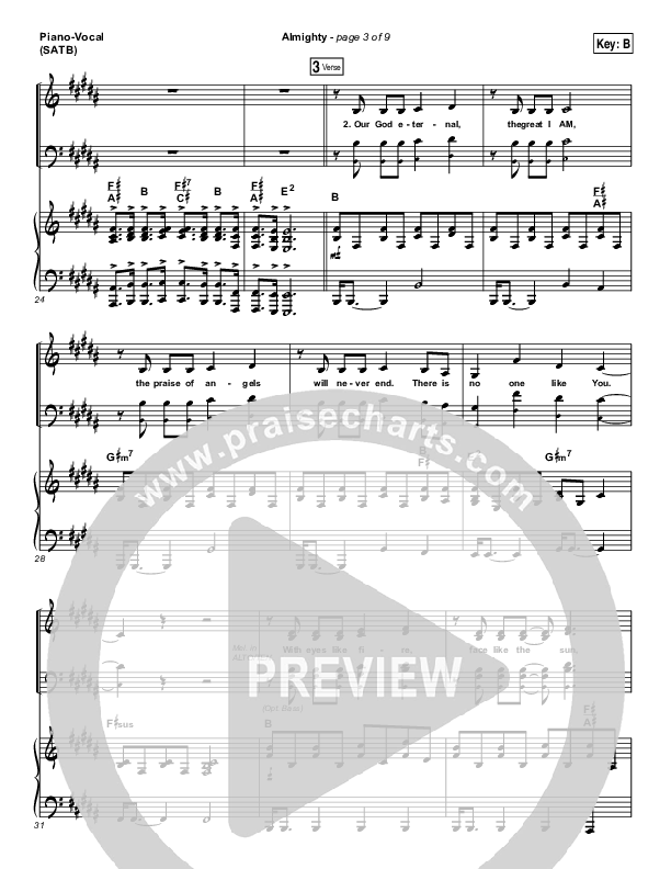 Almighty Piano/Vocal (SATB) (Chris Tomlin / Passion)