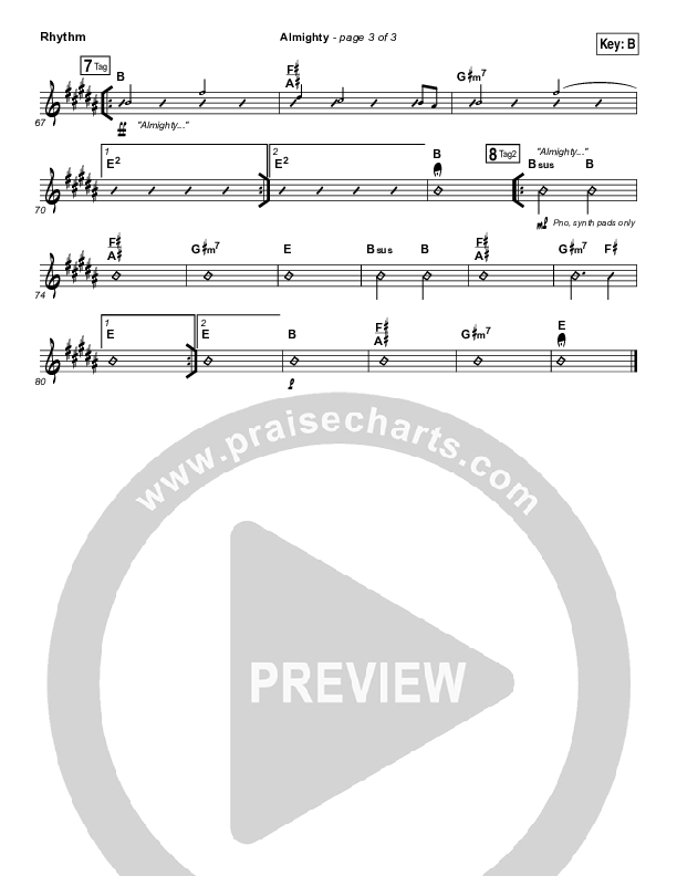 Almighty Rhythm Chart (Chris Tomlin / Passion)