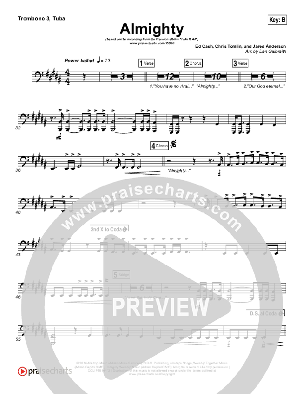 Almighty Trombone 3/Tuba (Chris Tomlin / Passion)