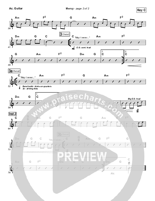 Mercy Acoustic Guitar (Matt Redman / Passion)