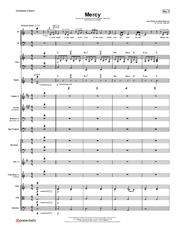 Mercy Conductor's Score (Matt Redman / Passion)