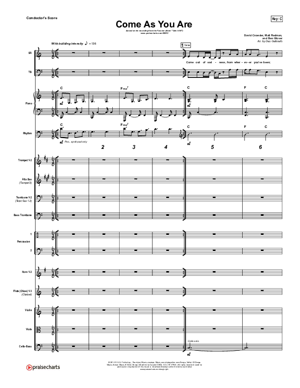 Come As You Are Conductor's Score (David Crowder / Passion)