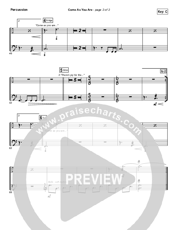 Come As You Are Percussion (David Crowder / Passion)