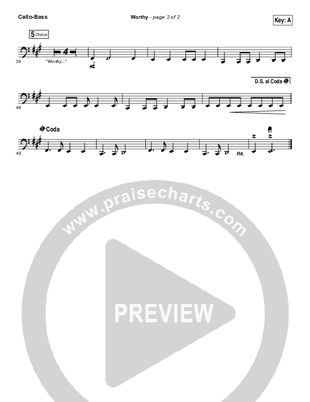 Worthy Cello/Bass (Matt Redman / Passion)