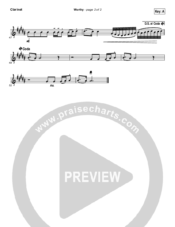 Worthy Clarinet (Matt Redman / Passion)