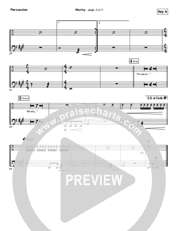 Worthy Percussion (Matt Redman / Passion)