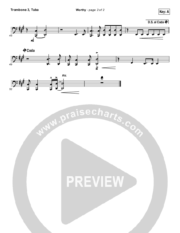 Worthy Trombone 3/Tuba (Matt Redman / Passion)