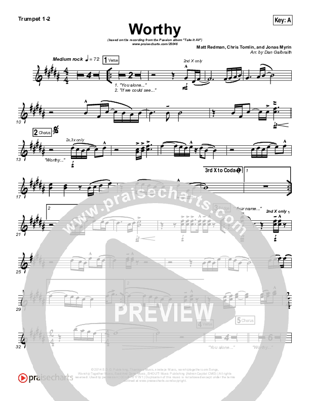 Worthy Trumpet 1,2 (Matt Redman / Passion)