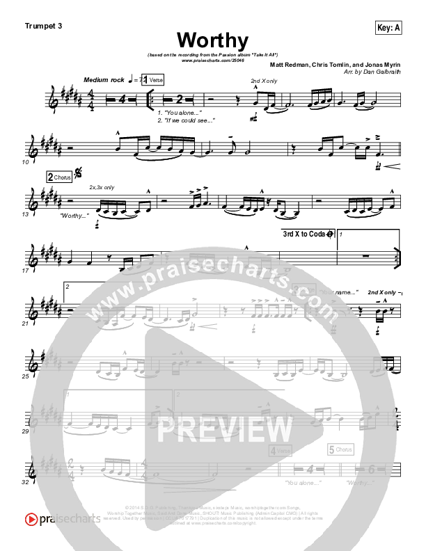 Worthy Trumpet 3 (Matt Redman / Passion)