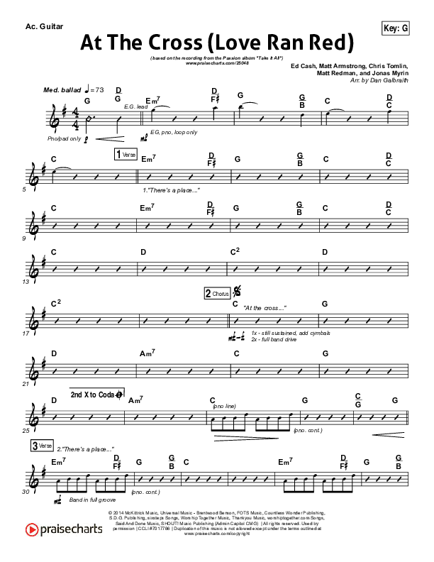 At The Cross (Love Ran Red) Acoustic Guitar (Chris Tomlin / Passion)