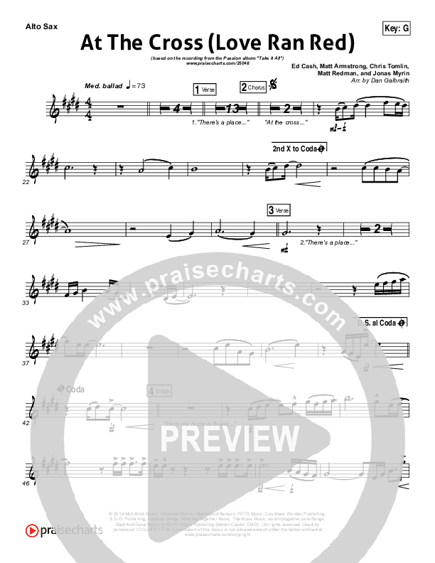 At The Cross (Love Ran Red) Alto Sax (Chris Tomlin / Passion)