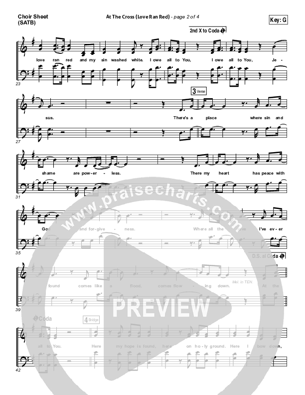 At The Cross (Love Ran Red) Choir Vocals (SATB) (Chris Tomlin / Passion)