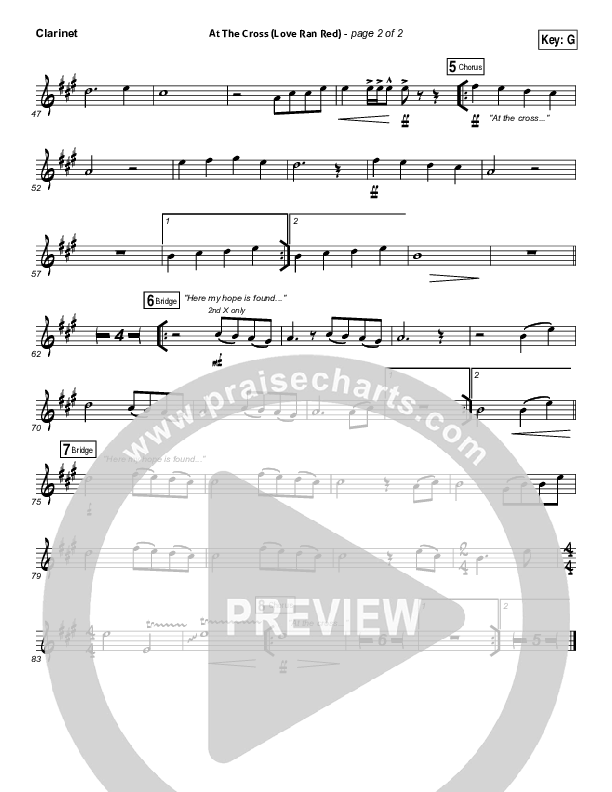 At The Cross (Love Ran Red) Clarinet (Chris Tomlin / Passion)