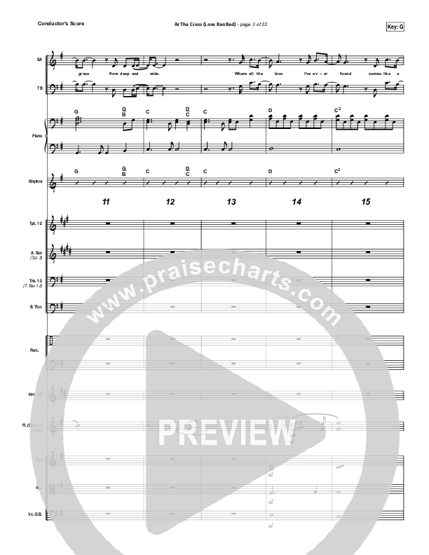 At The Cross (Love Ran Red) Conductor's Score (Chris Tomlin / Passion)
