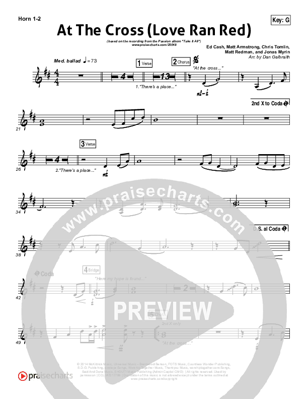 At The Cross (Love Ran Red) Brass Pack (Chris Tomlin / Passion)