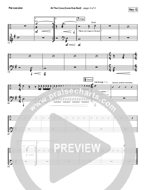 At The Cross (Love Ran Red) Percussion (Chris Tomlin / Passion)