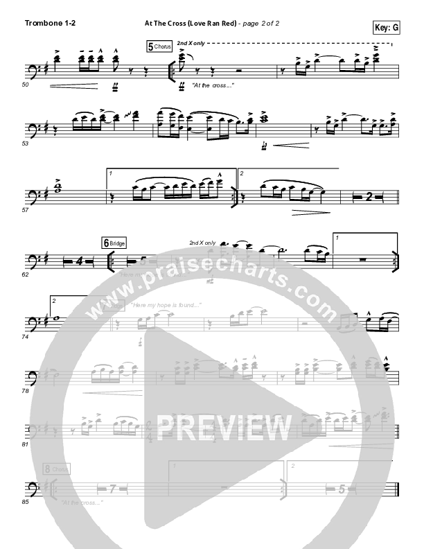 At The Cross (Love Ran Red) Trombone 1/2 (Chris Tomlin / Passion)