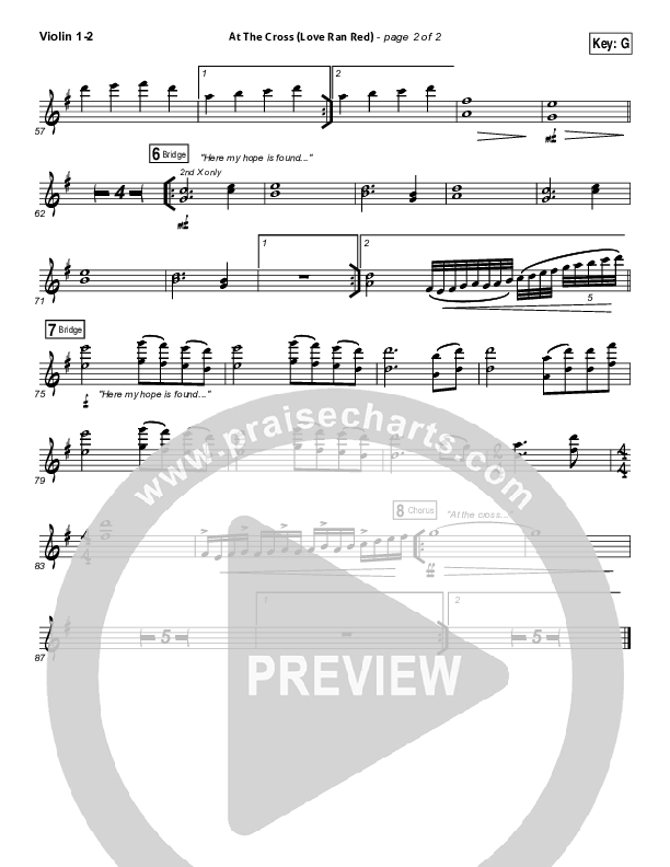 At The Cross (Love Ran Red) Violin 1/2 (Chris Tomlin / Passion)