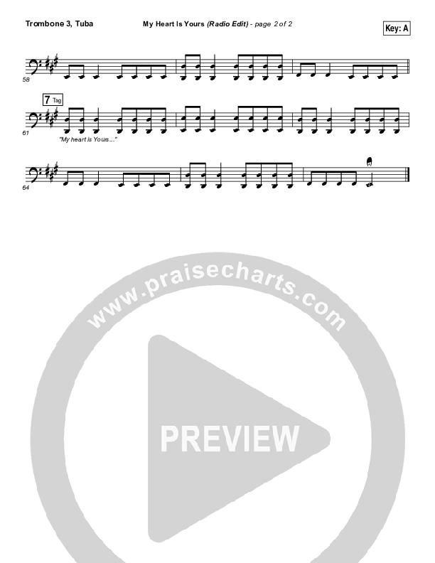 My Heart Is Yours (Radio) Trombone 3/Tuba (Kristian Stanfill / Passion)