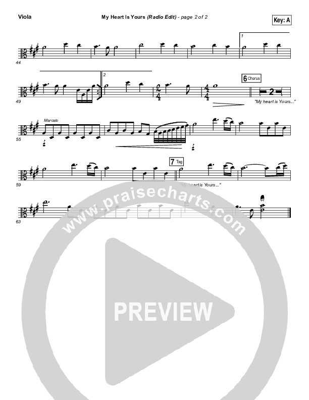 My Heart Is Yours (Radio) Viola (Kristian Stanfill / Passion)