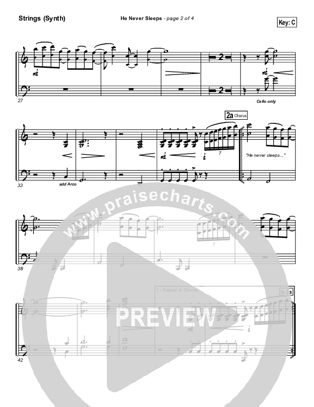 He Never Sleeps Synth Strings (Don Moen)