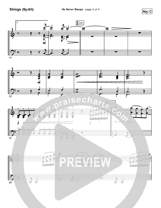 He Never Sleeps Synth Strings (Don Moen)