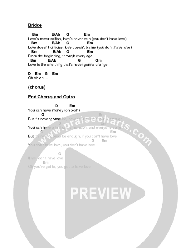 Don't Have Love Chords & Lyrics (Holly Starr)