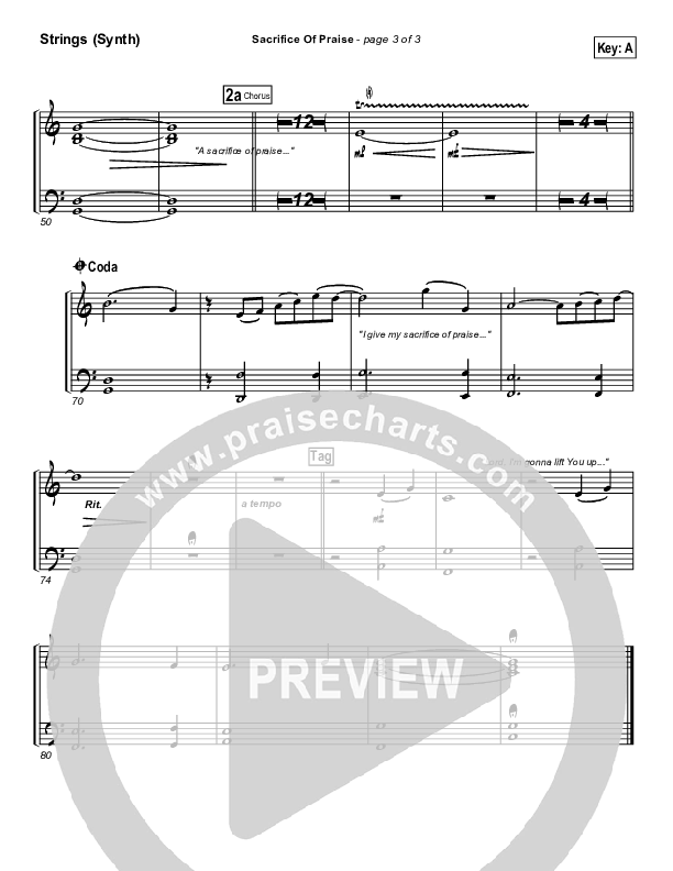 Sacrifice Of Praise Synth Strings (Don Moen)